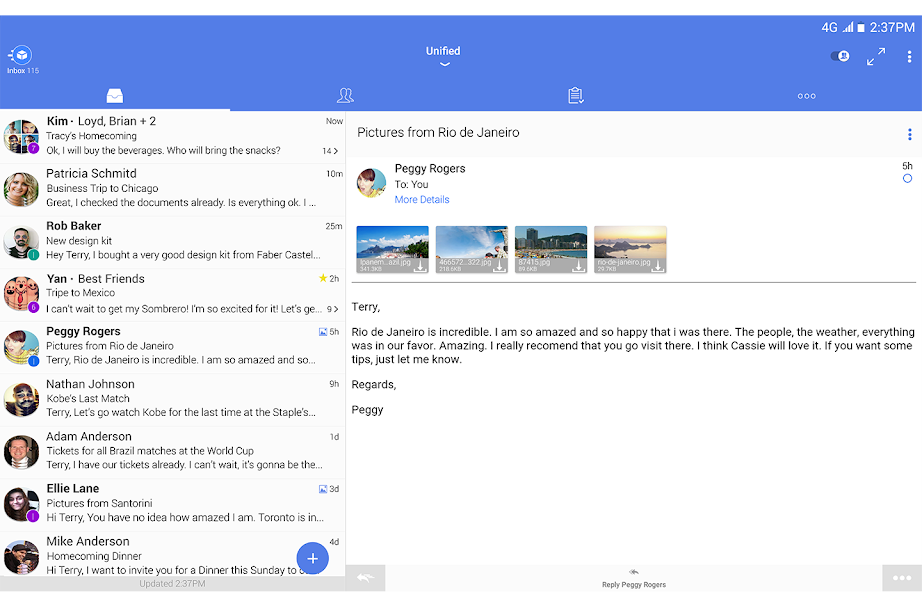 Blue Mail - Email & Calendar Screenshot 5 - Blue Mail - Email & Calendar In-Game Screenshot 5