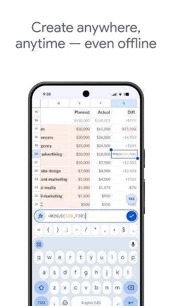 Google Sheets Screenshot 2 - Google Sheets In-Game Screenshot 2