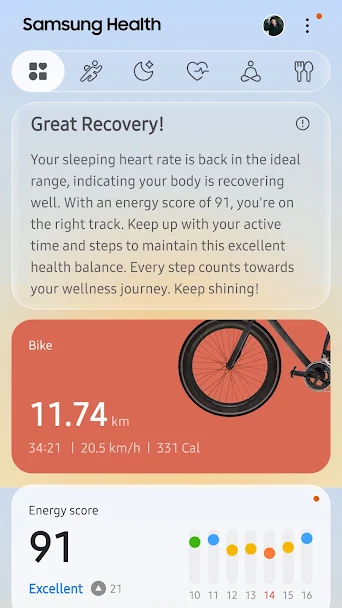 Samsung Health Screenshot 1 - Samsung Health In-Game Screenshot 1
