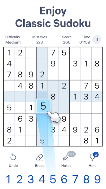 Sudoku - Classic Sudoku Puzzle Screenshot 1 - Sudoku - Classic Sudoku Puzzle In-Game Screenshot 1